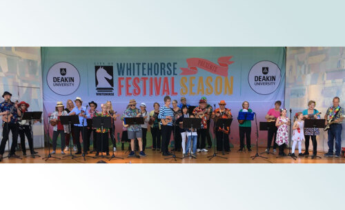 Guitar Start students on stage performing