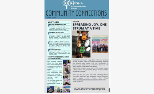 Screenshot of The Avenue Neighbourhood House Newsletter